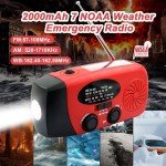2000mAh Hand Crank Solar Emergency Radio & Power Bank