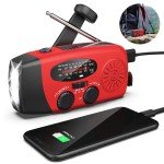 Emergency Crank Solar Radio with Power Bank & Flashlight
