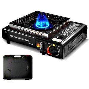 Butane Camping Stove with Carry Case - 8000 BTU