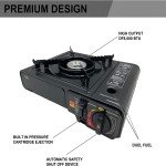 Butane Camping Stove with Carry Case - 8000 BTU