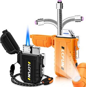 2 Pack USB Rechargeable Waterproof Torch Lighters