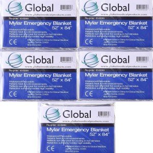 5-Pack Emergency Mylar Thermal Blankets 54x82