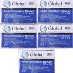 5-Pack Emergency Mylar Thermal Blankets 54x82