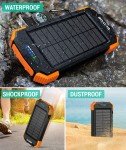 BLAVOR 10,000mAh Solar Power Bank with Flashlight