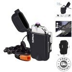 Windproof Plasma Lighter, Survival Whistle & Flashlight