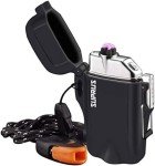 Windproof Plasma Lighter, Survival Whistle & Flashlight