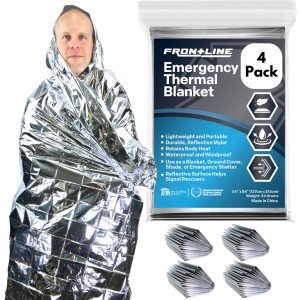 4 Pack XL Emergency Mylar Thermal Blankets