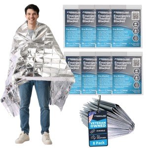 8 Pack XL Thermal Mylar Emergency Blankets