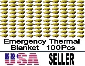 100-Pack Mylar Emergency Thermal Blankets for Survival