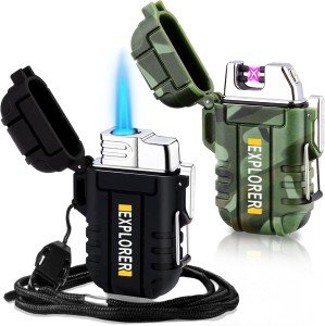 2 Pack Windproof Waterproof Lighters for Outdoor Survival