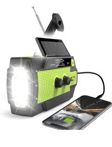 Solar-Powered Emergency Crank Weather Radio 4000mAh