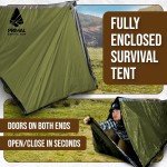 Compact Orange Survival Tent - Durable All-Season Shelter