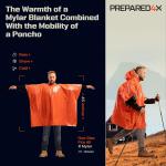 PREPARED4X Heavy Duty Waterproof Emergency Poncho 4 Pack