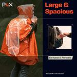 PREPARED4X Heavy Duty Waterproof Emergency Poncho 4 Pack