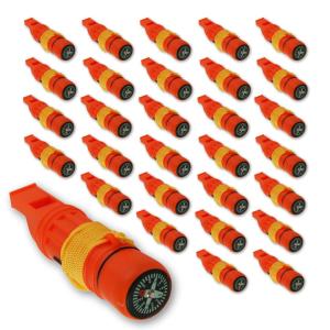 5-in-1 Survival Whistle: Whistle, Compass, Signal Mirror