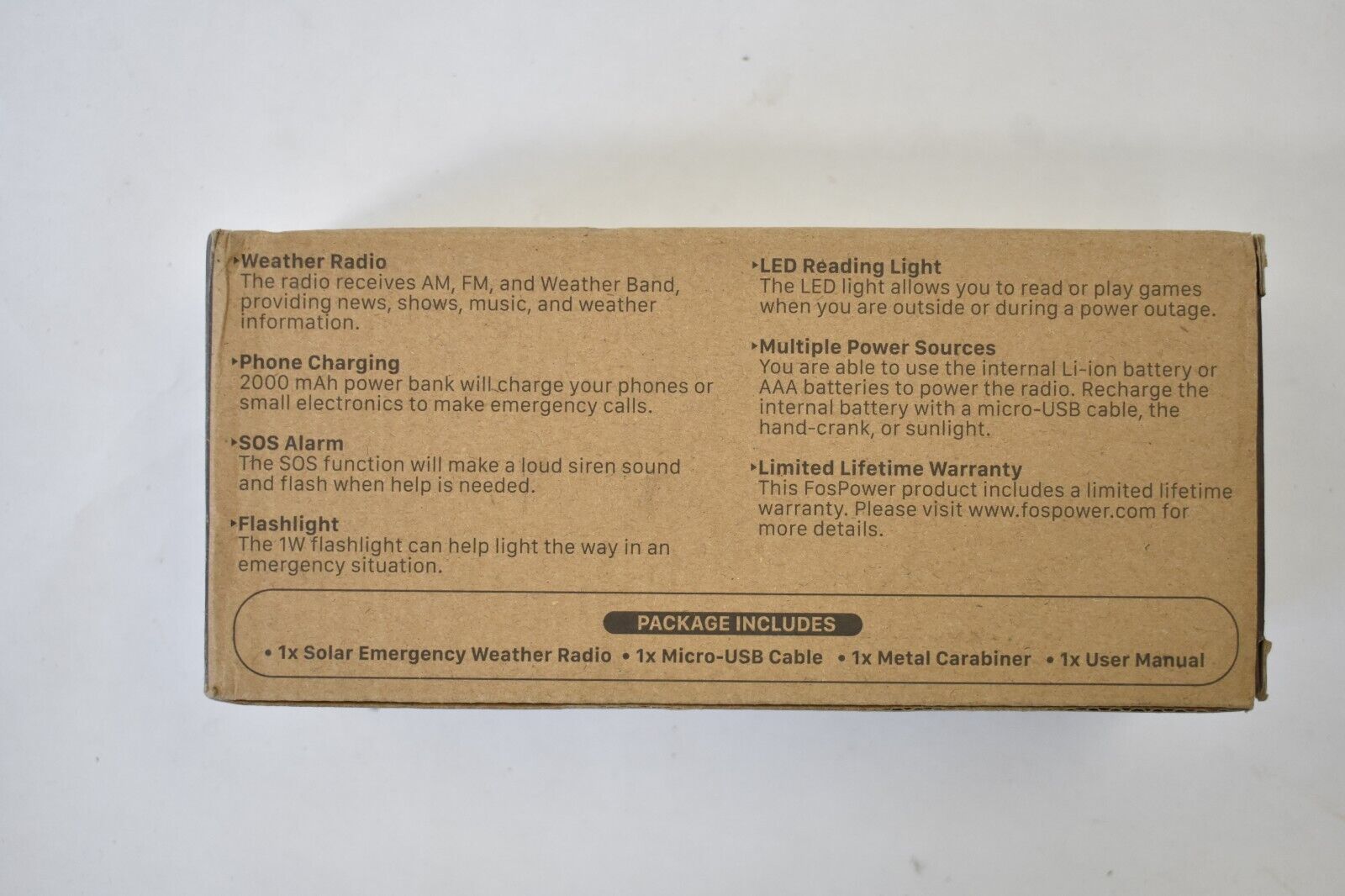 FosPower NOAA Emergency Weather Radio & Power Bank