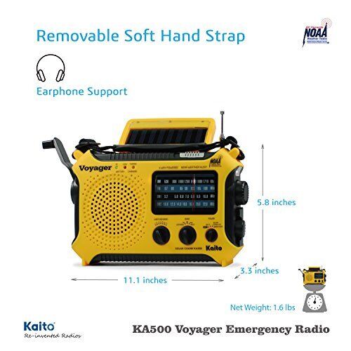 Kaito KA500 Emergency Radio with Solar & Crank