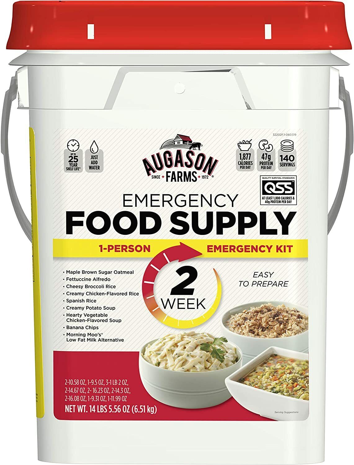 2-Week Emergency Food Supply Bucket for 1 Person