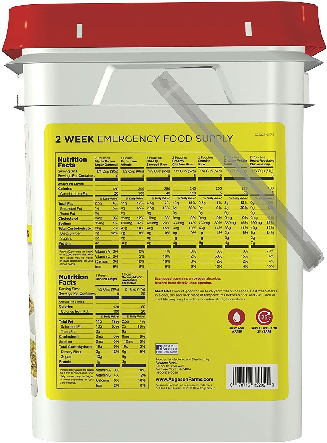 2-Week Emergency Food Supply Bucket for 1 Person