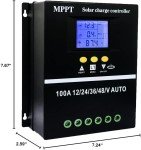 SOGTICPS 100A MPPT Solar Charge Controller with LCD