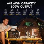Portable 642.6WH Solar Generator for CPAP & Camping