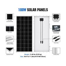 ECO-WORTHY 2-Pack 100W Monocrystalline Solar Panels