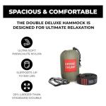 Double Deluxe Hammock with Hanging Kit - Lightweight & Durable