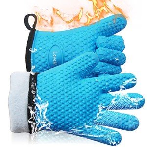 Heat-Resistant Silicone Oven Gloves - 5 Fingers