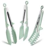 Mini Silicone Tongs Set for Cooking - 3 Pack