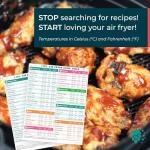 Air Fryer Cheat Sheet & Cooking Guide Set
