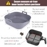 Square Silicone Liners for Air Fryer - 2 Pack