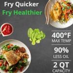 NutriChef 2 Quart Oil-Free Air Fryer - Black