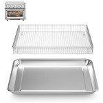 Stainless Steel Air Fryer Basket & Baking Tray