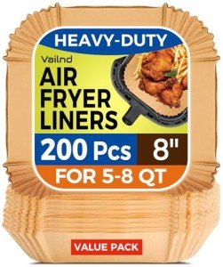 200 Pcs Non-Stick Square Air Fryer Liners