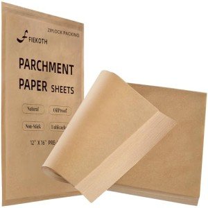 Precut Unbleached Parchment Paper for Baking
