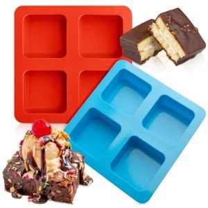 Silicone Brownie Pan Set - 4-Cavity Molds