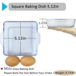 Mini 5-Inch Square Glass Baking Dish for Air Fryer