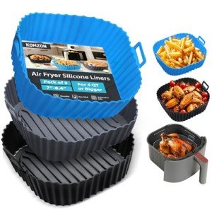 Silicone Air Fryer Liners 3-Pack for 4-7 QT