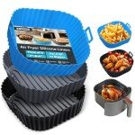 Silicone Air Fryer Liners 3-Pack for 4-7 QT