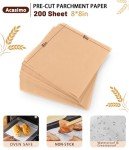 200 Pcs Non-Stick Parchment Paper Sheets for Air Frying