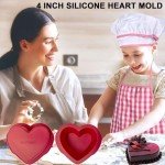 Heart Shaped Silicone Cake Pans Set of 4