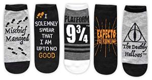 Harry Potter Deathly Hallows 5 Pack Ankle Socks