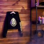 Harry Potter Black/Gold Cropped Hoodie for Girls