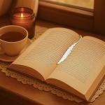 Vintage Metal Feather Bookmark with Winged Charm