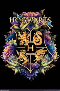 Harry Potter Floral House Crests Wall Art Print