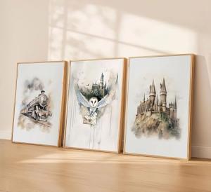 3-Pack Harry Potter Wall Art for Kids' Room