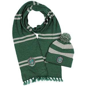 Slytherin Knit Scarf and Pom Beanie Set