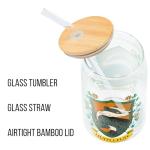 Hufflepuff House Crest Glass Tumbler with Straw