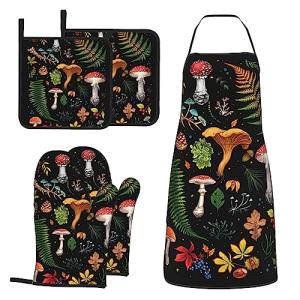 Harry Potter Mushroom Oven Mitts and Apron Set