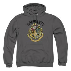 Harry Potter Hogwarts Crest Unisex Hoodie - Charcoal